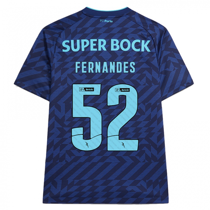 Børn Martim Fernandes #52 Marineblå Tredje Sæt Spillertrøjer 2024/25 Trøje T-Shirt