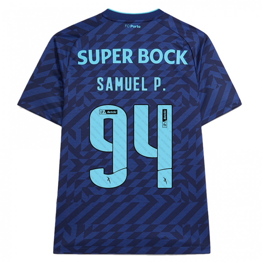 Børn Samuel Portugal #94 Marineblå Tredje Sæt Spillertrøjer 2024/25 Trøje T-Shirt