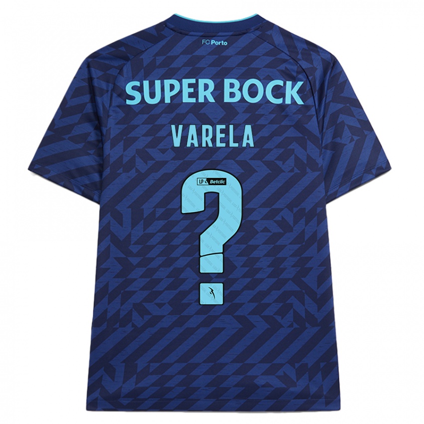 Børn Cardoso Varela #0 Marineblå Tredje Sæt Spillertrøjer 2024/25 Trøje T-Shirt