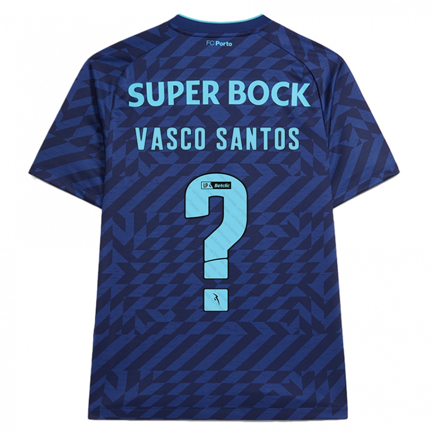 Børn Vasco Santos #0 Marineblå Tredje Sæt Spillertrøjer 2024/25 Trøje T-Shirt