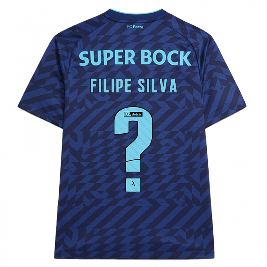 Børn Filipe Silva #0 Marineblå Tredje Sæt Spillertrøjer 2024/25 Trøje T-Shirt