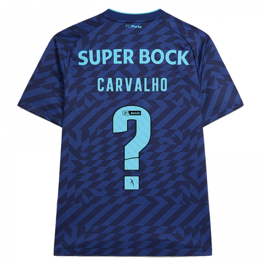 Børn Guilherme Carvalho #0 Marineblå Tredje Sæt Spillertrøjer 2024/25 Trøje T-Shirt