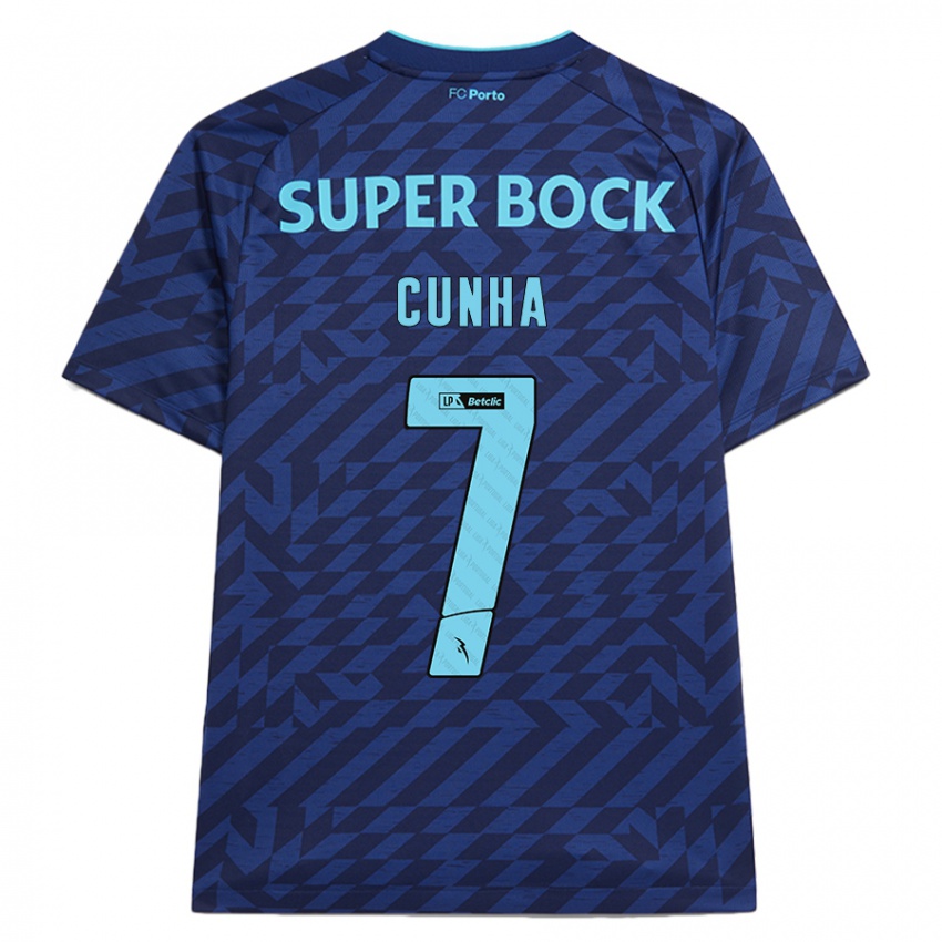 Børn Duarte Cunha #7 Marineblå Tredje Sæt Spillertrøjer 2024/25 Trøje T-Shirt