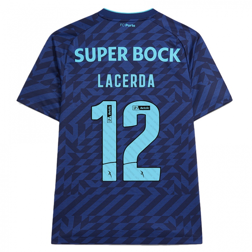 Børn Lacerda #12 Marineblå Tredje Sæt Spillertrøjer 2024/25 Trøje T-Shirt