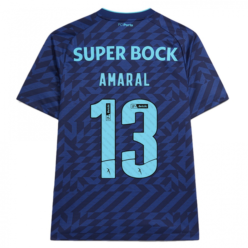 Børn Fábio Amaral #13 Marineblå Tredje Sæt Spillertrøjer 2024/25 Trøje T-Shirt