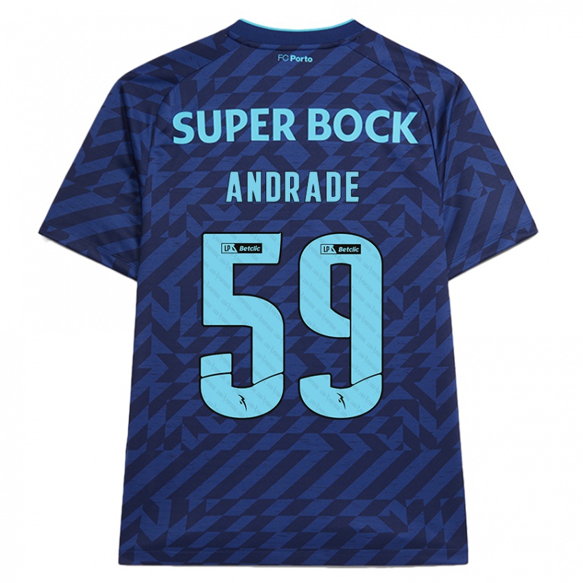 Børn Tiago Andrade #59 Marineblå Tredje Sæt Spillertrøjer 2024/25 Trøje T-Shirt