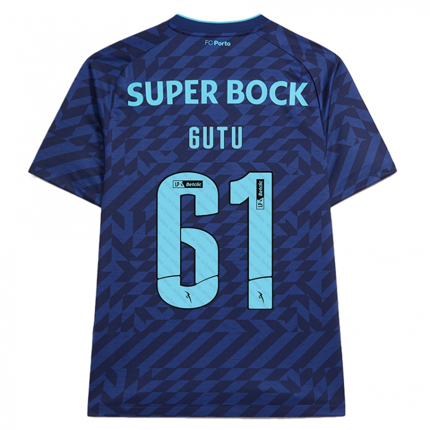 Børn Denis Gutu #61 Marineblå Tredje Sæt Spillertrøjer 2024/25 Trøje T-Shirt