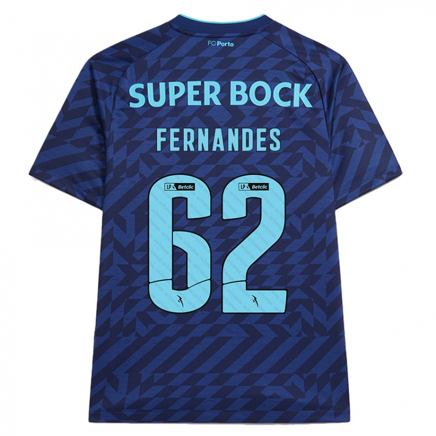 Børn Rodrigo Fernandes #62 Marineblå Tredje Sæt Spillertrøjer 2024/25 Trøje T-Shirt