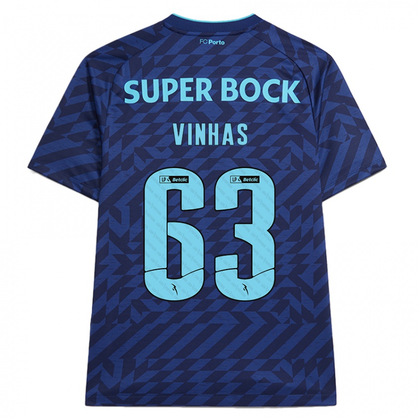 Børn David Vinhas #63 Marineblå Tredje Sæt Spillertrøjer 2024/25 Trøje T-Shirt