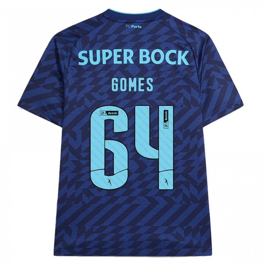 Børn Luís Gomes #64 Marineblå Tredje Sæt Spillertrøjer 2024/25 Trøje T-Shirt