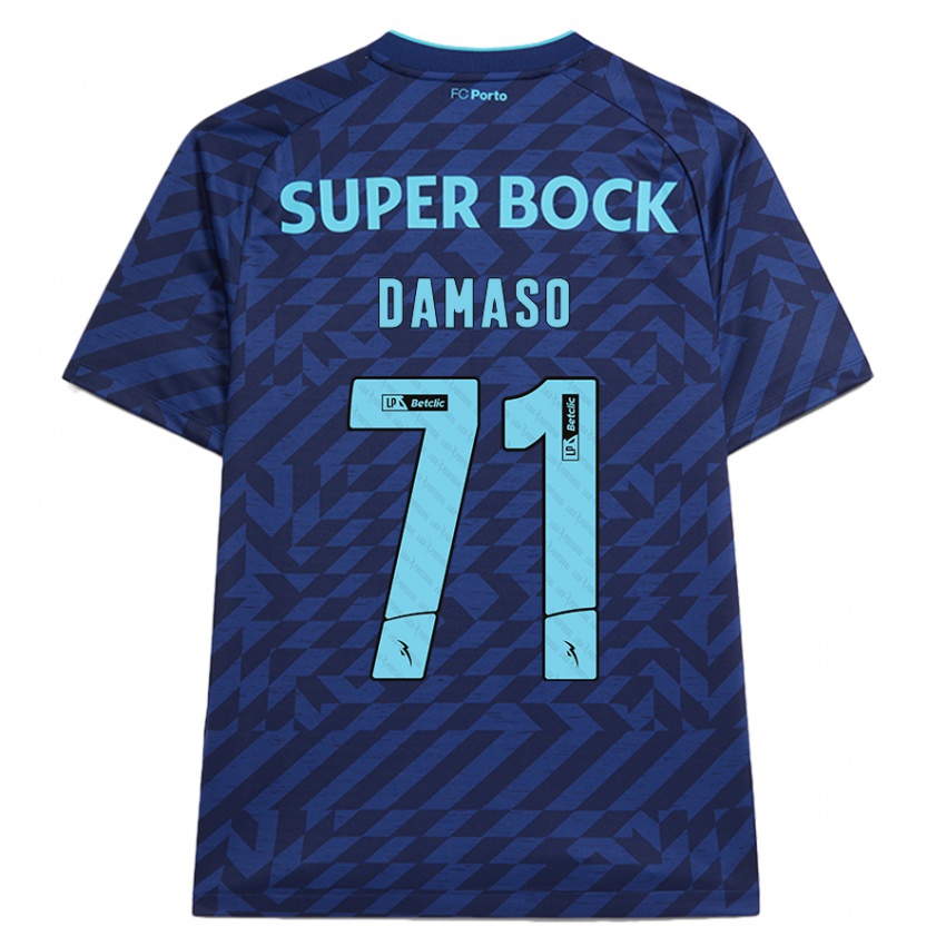 Børn Nico Damaso #71 Marineblå Tredje Sæt Spillertrøjer 2024/25 Trøje T-Shirt