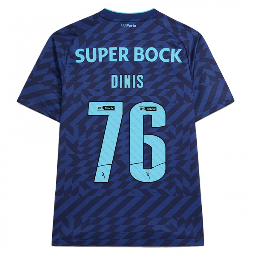 Børn Dinis #76 Marineblå Tredje Sæt Spillertrøjer 2024/25 Trøje T-Shirt