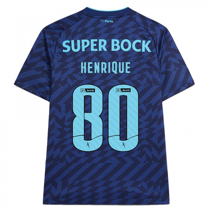 Børn Kaio Henrique #80 Marineblå Tredje Sæt Spillertrøjer 2024/25 Trøje T-Shirt