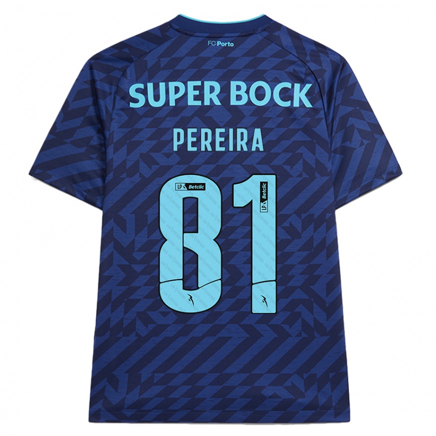 Børn Martim Pereira #81 Marineblå Tredje Sæt Spillertrøjer 2024/25 Trøje T-Shirt