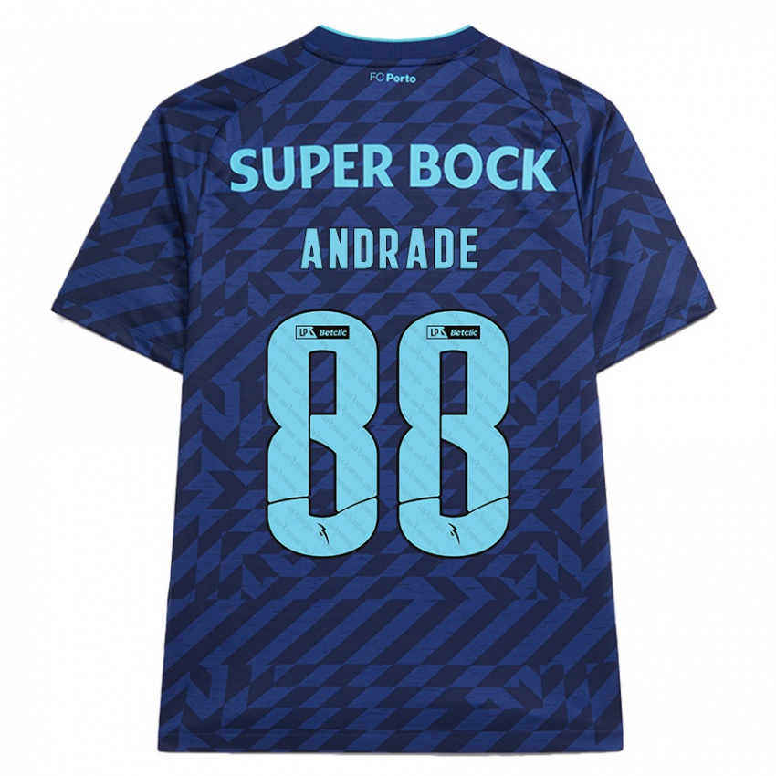 Børn Domingos Andrade #88 Marineblå Tredje Sæt Spillertrøjer 2024/25 Trøje T-Shirt