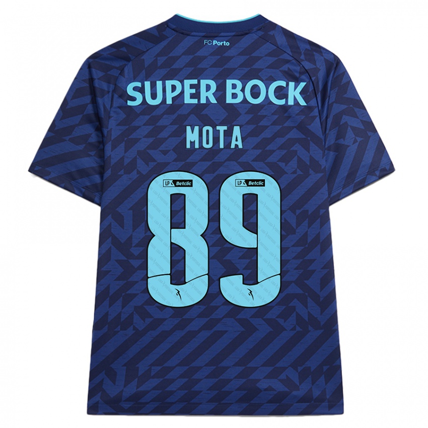 Børn Luís Mota #89 Marineblå Tredje Sæt Spillertrøjer 2024/25 Trøje T-Shirt