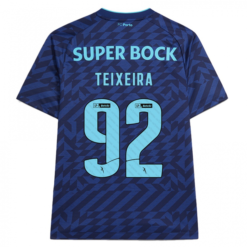 Børn João Teixeira #92 Marineblå Tredje Sæt Spillertrøjer 2024/25 Trøje T-Shirt