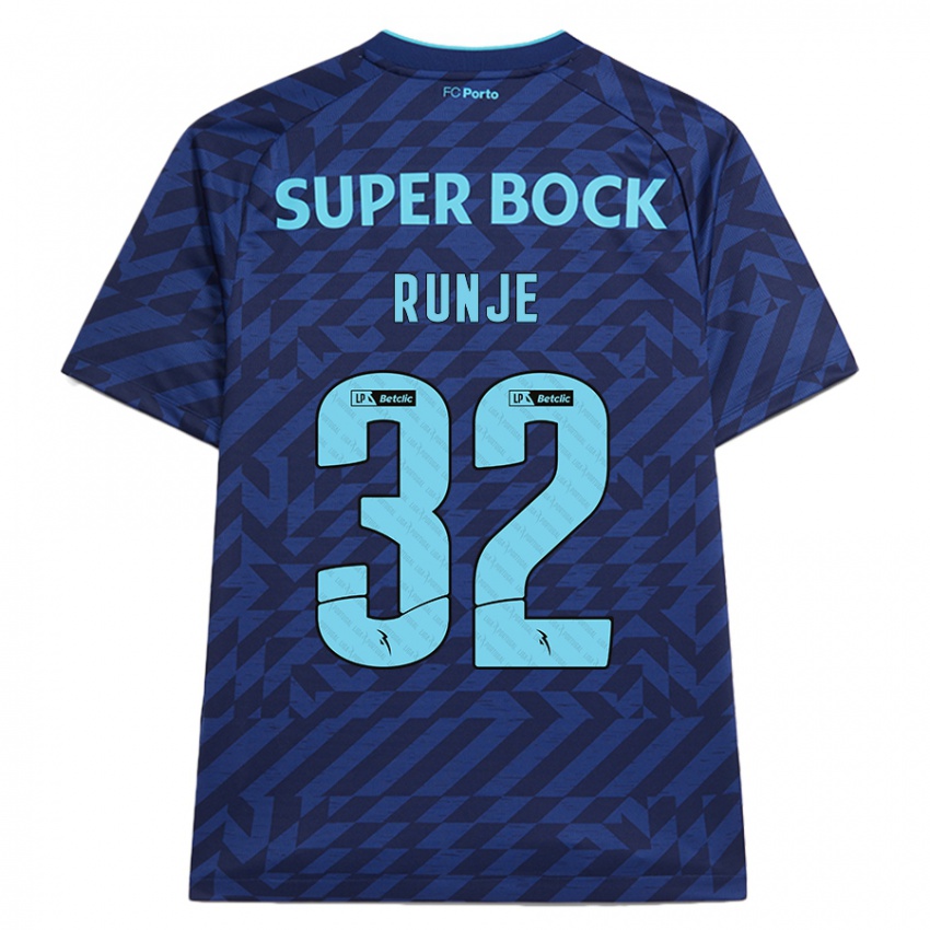 Børn Roko Runje #32 Marineblå Tredje Sæt Spillertrøjer 2024/25 Trøje T-Shirt