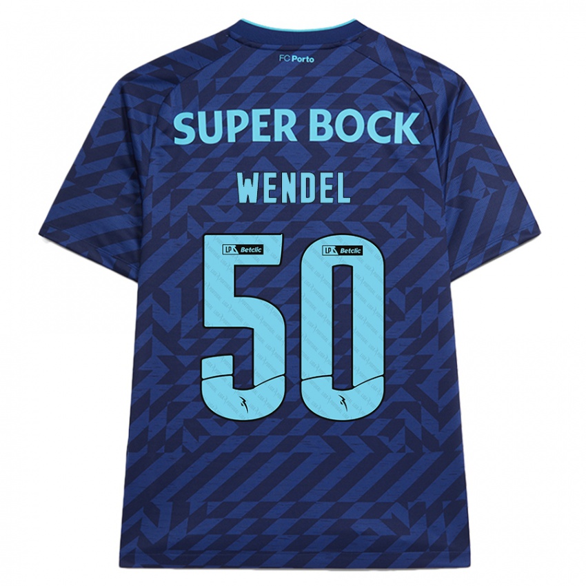 Børn Wendel #50 Marineblå Tredje Sæt Spillertrøjer 2024/25 Trøje T-Shirt