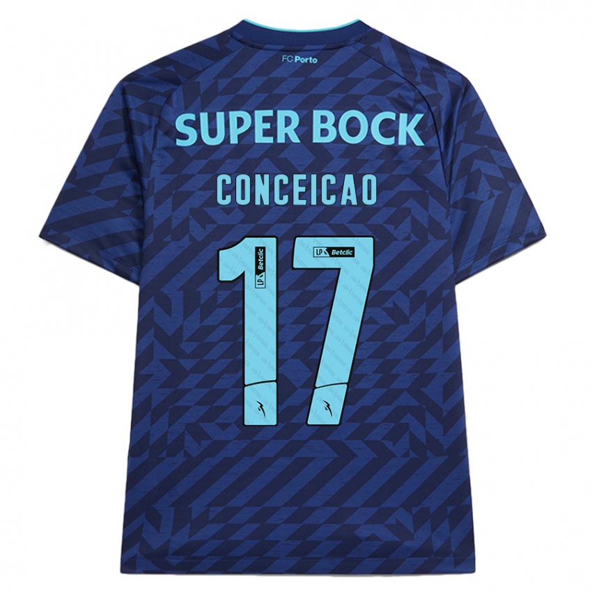 Børn Rodrigo Conceicao #17 Marineblå Tredje Sæt Spillertrøjer 2024/25 Trøje T-Shirt