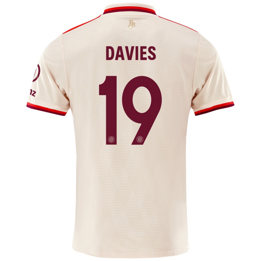 Børn Alphonso Davies #19 Linned Tredje Sæt Spillertrøjer 2024/25 Trøje T-Shirt