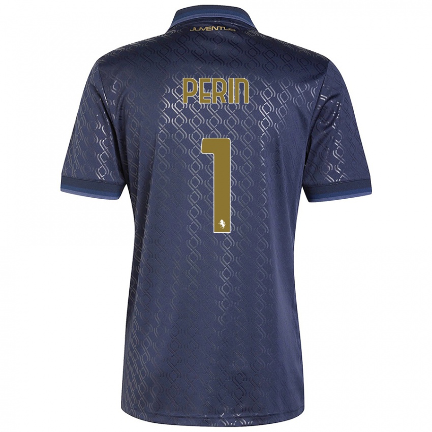 Børn Mattia Perin #1 Marineblå Tredje Sæt Spillertrøjer 2024/25 Trøje T-Shirt