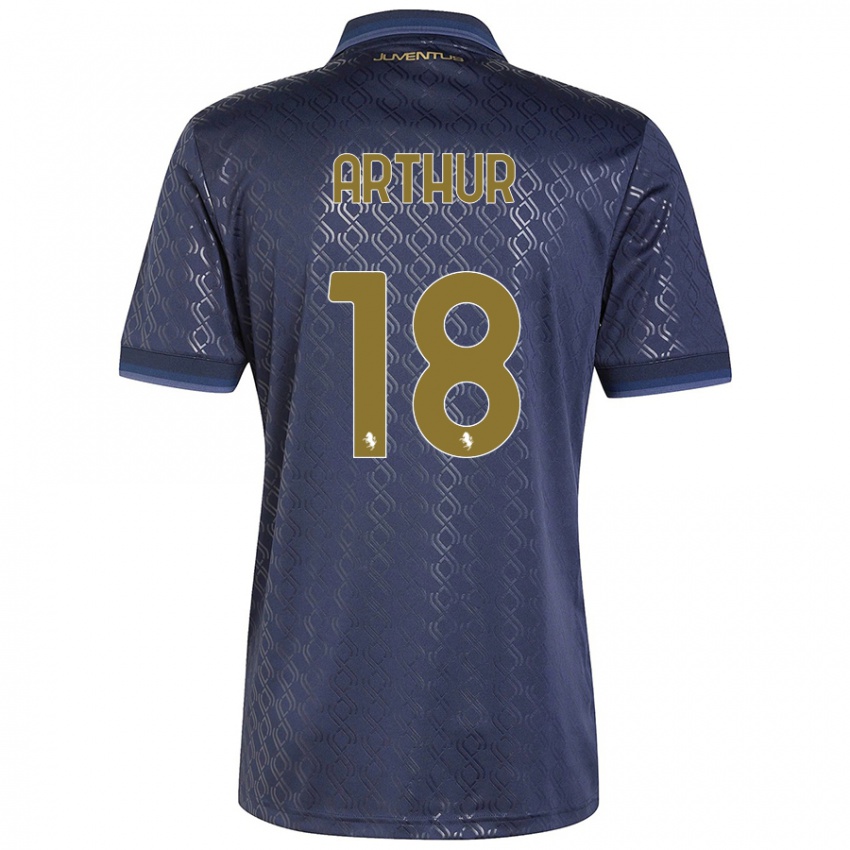 Børn Arthur Melo #18 Marineblå Tredje Sæt Spillertrøjer 2024/25 Trøje T-Shirt