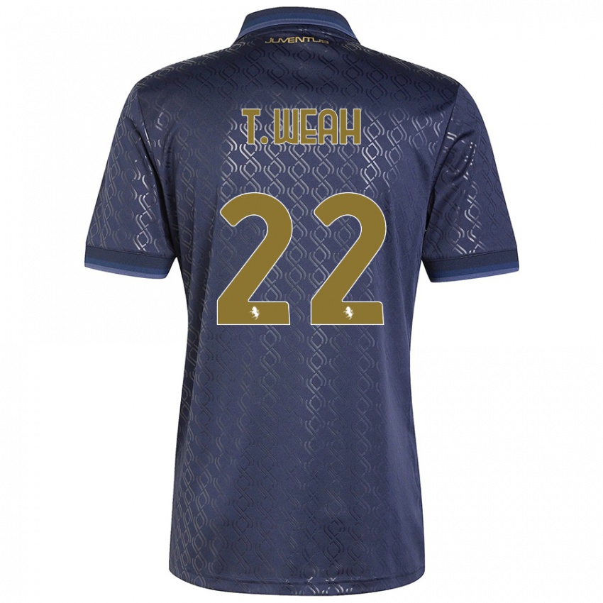 Børn Timothy Weah #22 Marineblå Tredje Sæt Spillertrøjer 2024/25 Trøje T-Shirt