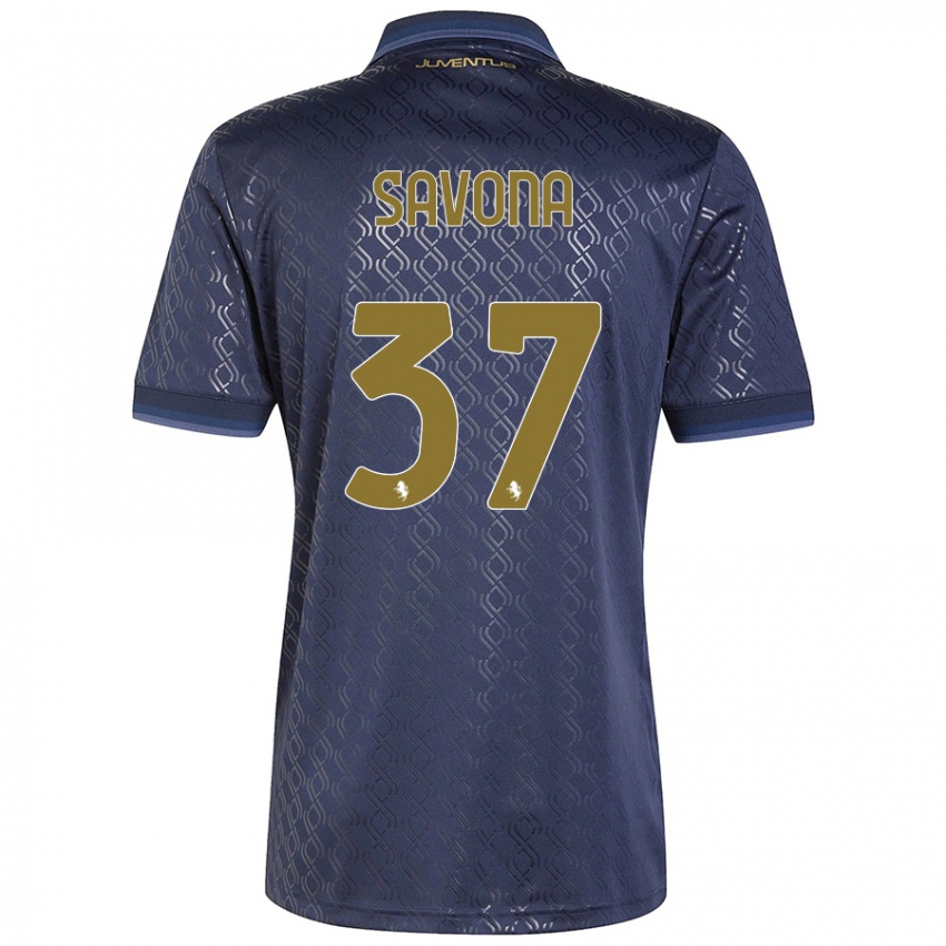 Børn Nicolo Savona #37 Marineblå Tredje Sæt Spillertrøjer 2024/25 Trøje T-Shirt