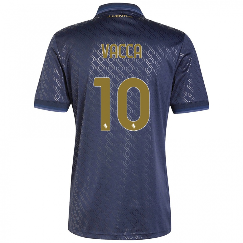 Børn Alessio Vacca #10 Marineblå Tredje Sæt Spillertrøjer 2024/25 Trøje T-Shirt