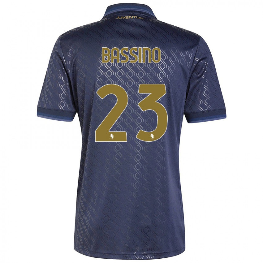 Børn Alessandro Bassino #23 Marineblå Tredje Sæt Spillertrøjer 2024/25 Trøje T-Shirt