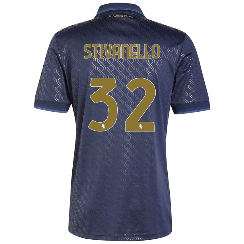 Børn Riccardo Stivanello #32 Marineblå Tredje Sæt Spillertrøjer 2024/25 Trøje T-Shirt