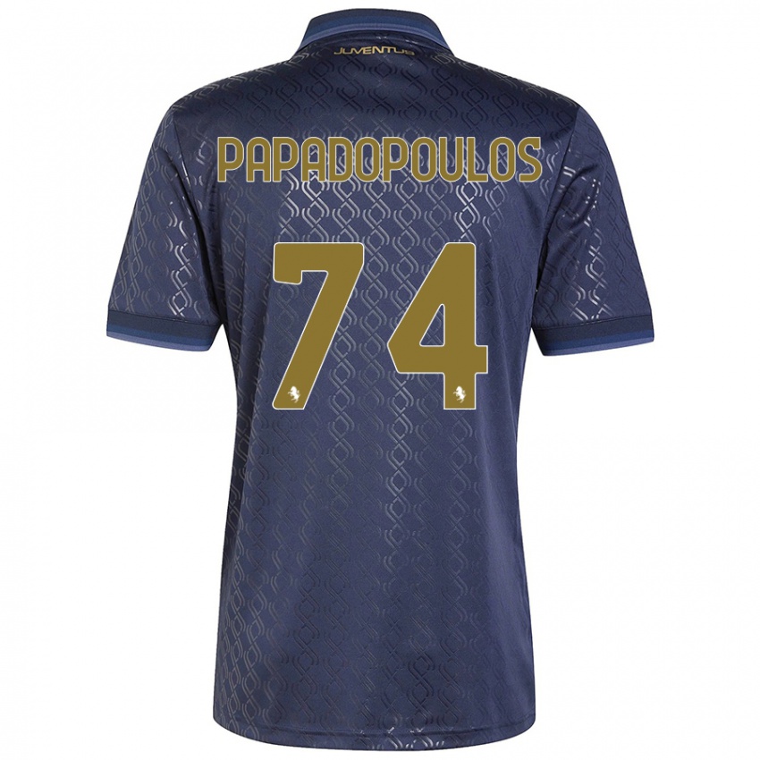 Børn Christos Papadopoulos #74 Marineblå Tredje Sæt Spillertrøjer 2024/25 Trøje T-Shirt