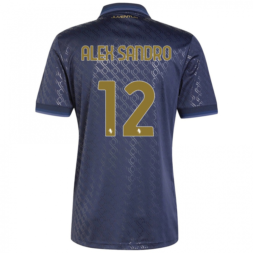 Børn Alex Sandro #12 Marineblå Tredje Sæt Spillertrøjer 2024/25 Trøje T-Shirt