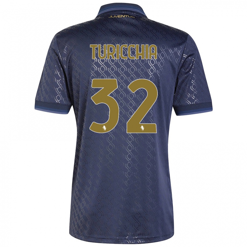 Børn Riccardo Turicchia #32 Marineblå Tredje Sæt Spillertrøjer 2024/25 Trøje T-Shirt