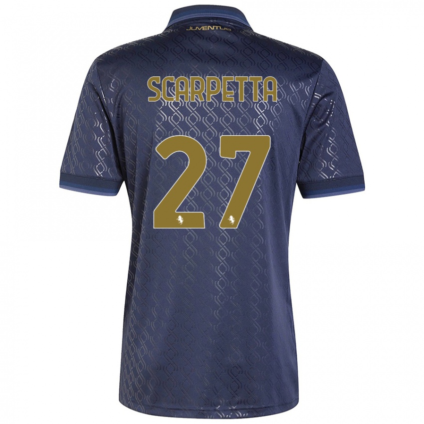 Børn Jacopo Scarpetta #27 Marineblå Tredje Sæt Spillertrøjer 2024/25 Trøje T-Shirt