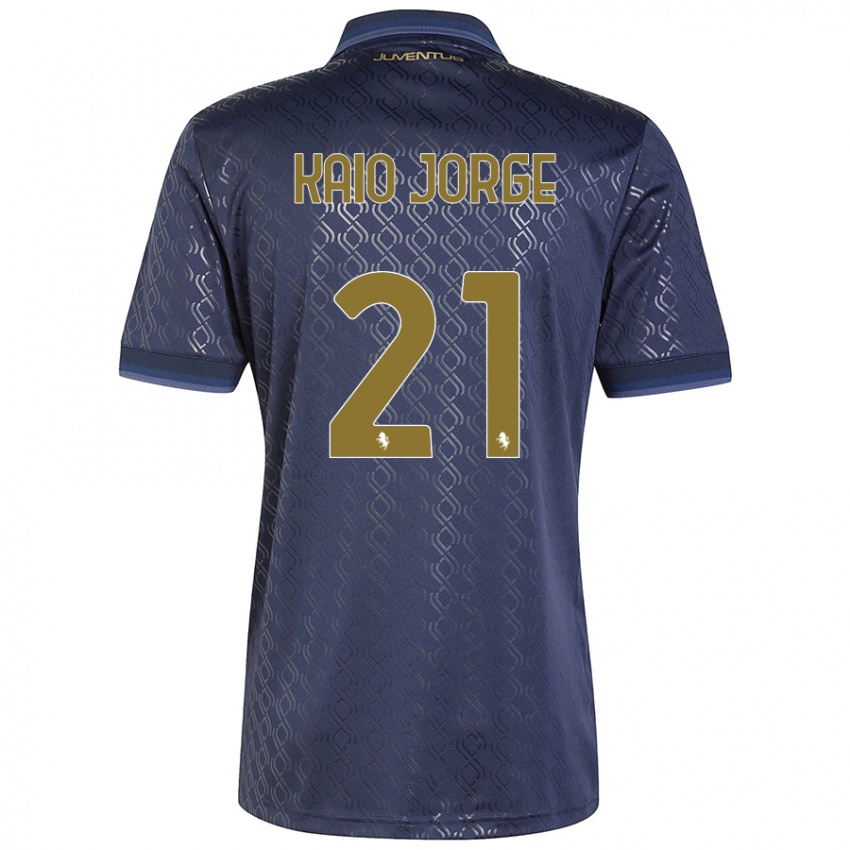 Børn Kaio Jorge #21 Marineblå Tredje Sæt Spillertrøjer 2024/25 Trøje T-Shirt