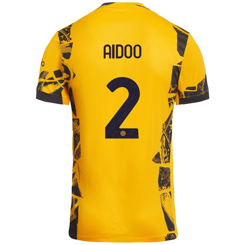 Børn Mike Aidoo #2 Guld Sort Tredje Sæt Spillertrøjer 2024/25 Trøje T-Shirt