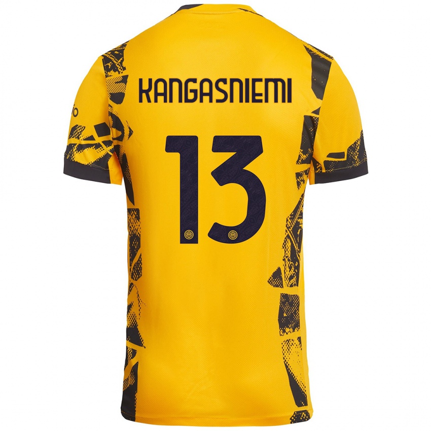 Børn Ilari Kangasniemi #13 Guld Sort Tredje Sæt Spillertrøjer 2024/25 Trøje T-Shirt