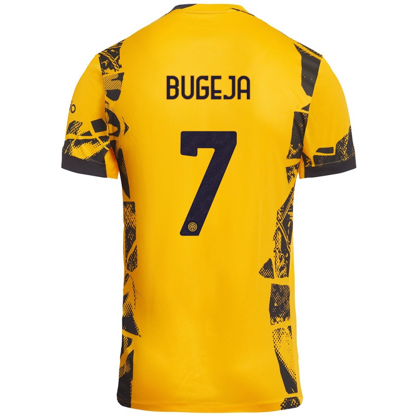 Børn Haley Bugeja #7 Guld Sort Tredje Sæt Spillertrøjer 2024/25 Trøje T-Shirt