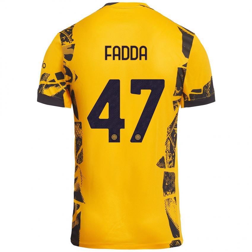 Børn Paola Fadda #47 Guld Sort Tredje Sæt Spillertrøjer 2024/25 Trøje T-Shirt