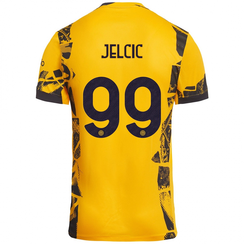 Børn Maja Jelčić #99 Guld Sort Tredje Sæt Spillertrøjer 2024/25 Trøje T-Shirt