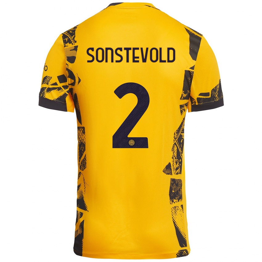 Børn Anja Sonstevold #2 Guld Sort Tredje Sæt Spillertrøjer 2024/25 Trøje T-Shirt