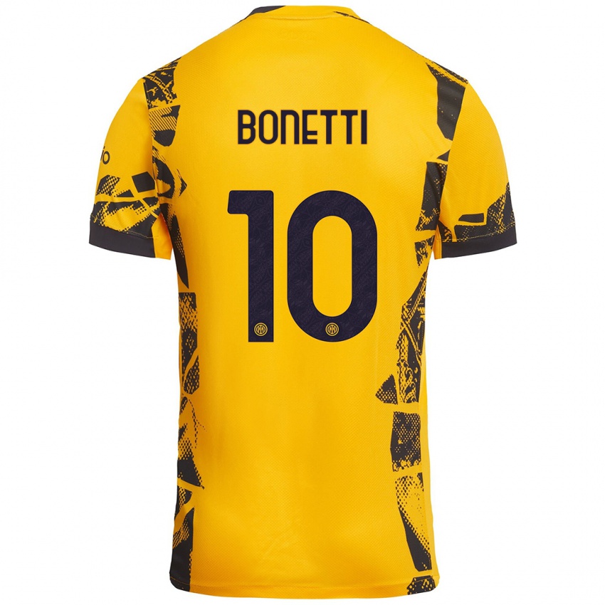 Børn Tatiana Bonetti #10 Guld Sort Tredje Sæt Spillertrøjer 2024/25 Trøje T-Shirt