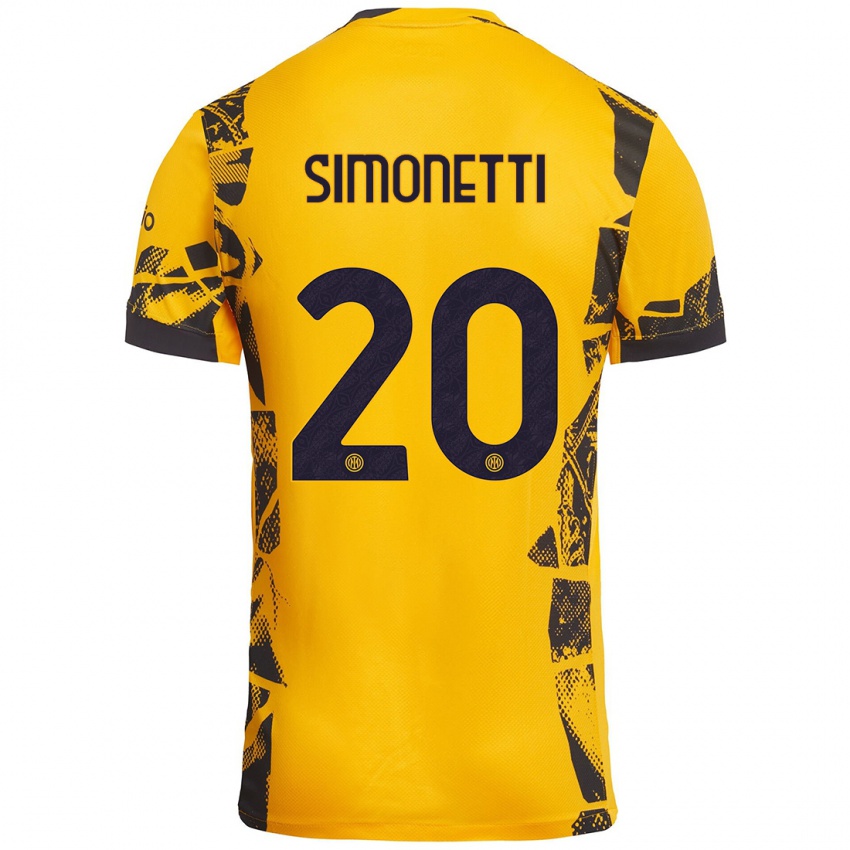 Børn Flaminia Simonetti #20 Guld Sort Tredje Sæt Spillertrøjer 2024/25 Trøje T-Shirt