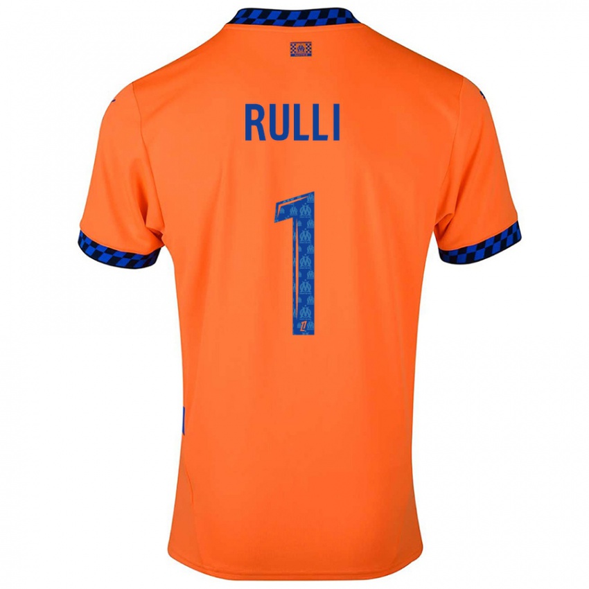 Børn Gerónimo Rulli #1 Orange Mørkeblå Tredje Sæt Spillertrøjer 2024/25 Trøje T-Shirt