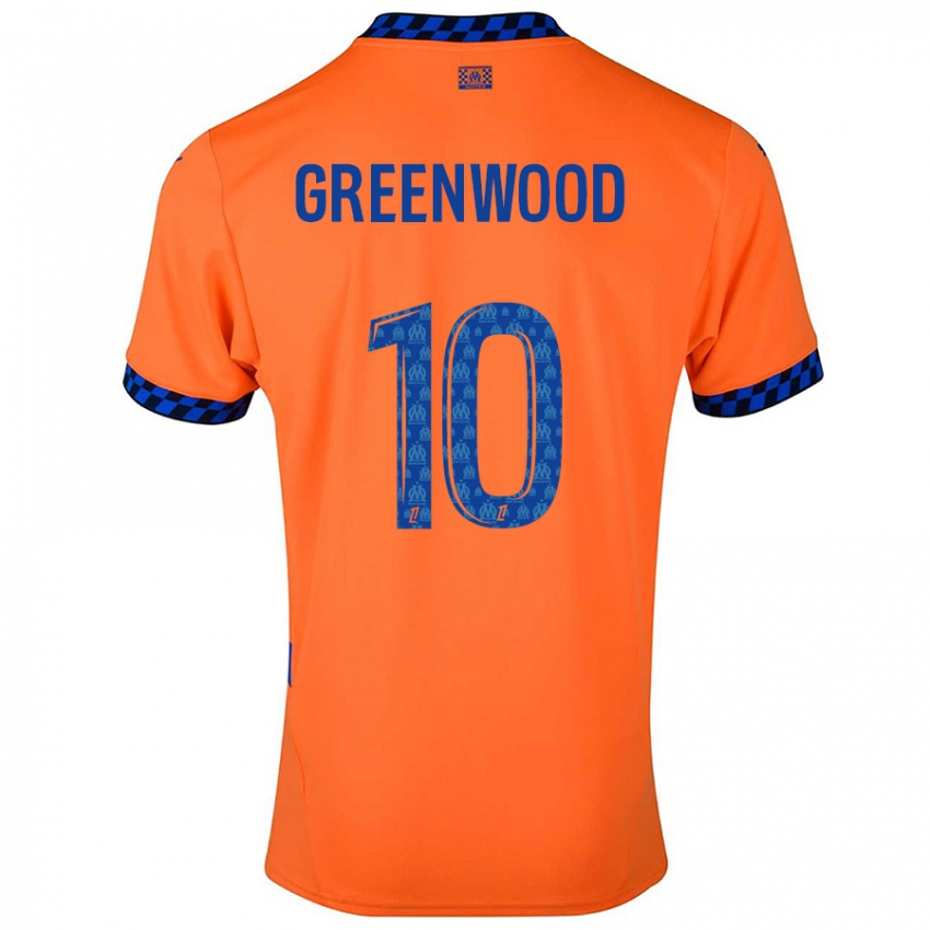 Børn Mason Greenwood #10 Orange Mørkeblå Tredje Sæt Spillertrøjer 2024/25 Trøje T-Shirt