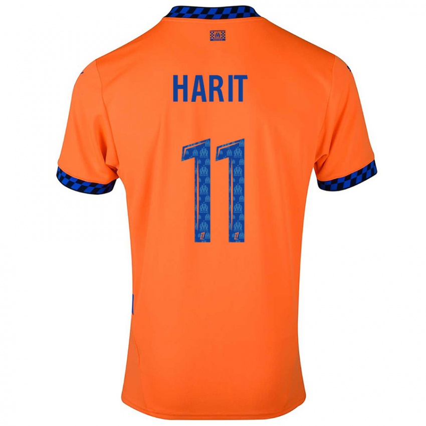 Børn Amine Harit #11 Orange Mørkeblå Tredje Sæt Spillertrøjer 2024/25 Trøje T-Shirt