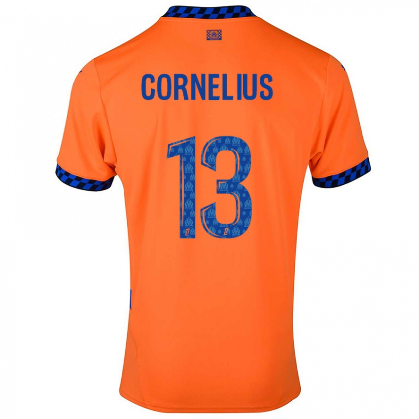 Børn Derek Cornelius #13 Orange Mørkeblå Tredje Sæt Spillertrøjer 2024/25 Trøje T-Shirt