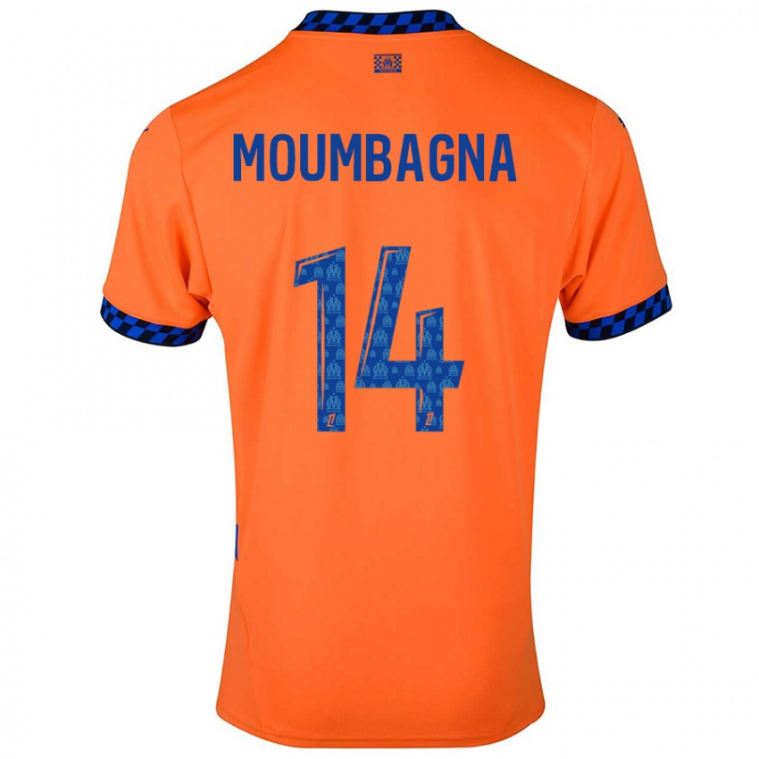 Børn Faris Moumbagna #14 Orange Mørkeblå Tredje Sæt Spillertrøjer 2024/25 Trøje T-Shirt